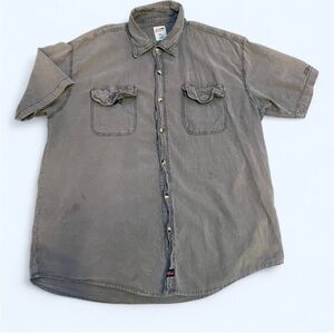 Dickies Gray Button Up Work Shirt Men’s XL Two Chest Pockets Classic Fit